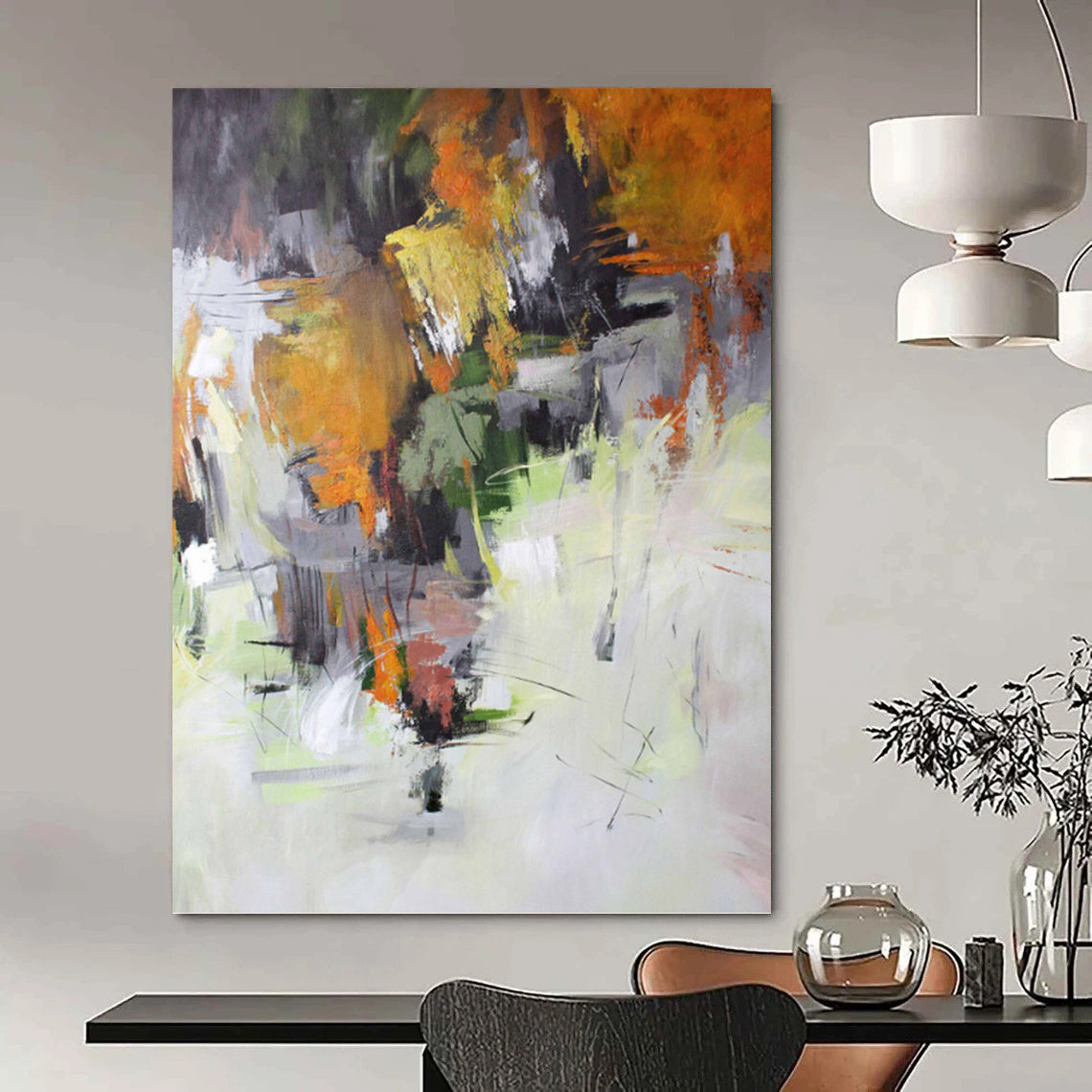 Vast Custom - Textured Hand - Painted Abstract Mural for Bedroom & Office DKH1021