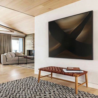 “Earthy Curves” - Brown, Black, Abstract Shapes - Acrylic Painting HB1476