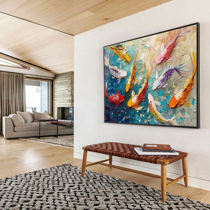 Massive Textured Hand - Painted Abstract Painting for Decor Enhancement DKH705
