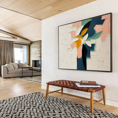 Large - Format Hand - Painted Textured Abstract Wall Decor for Visual Magnetism DKH747