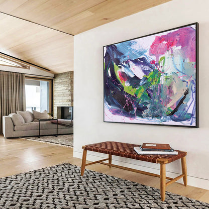 Vivid Color Explosion - Large Energetic Living Room Art DLZ131