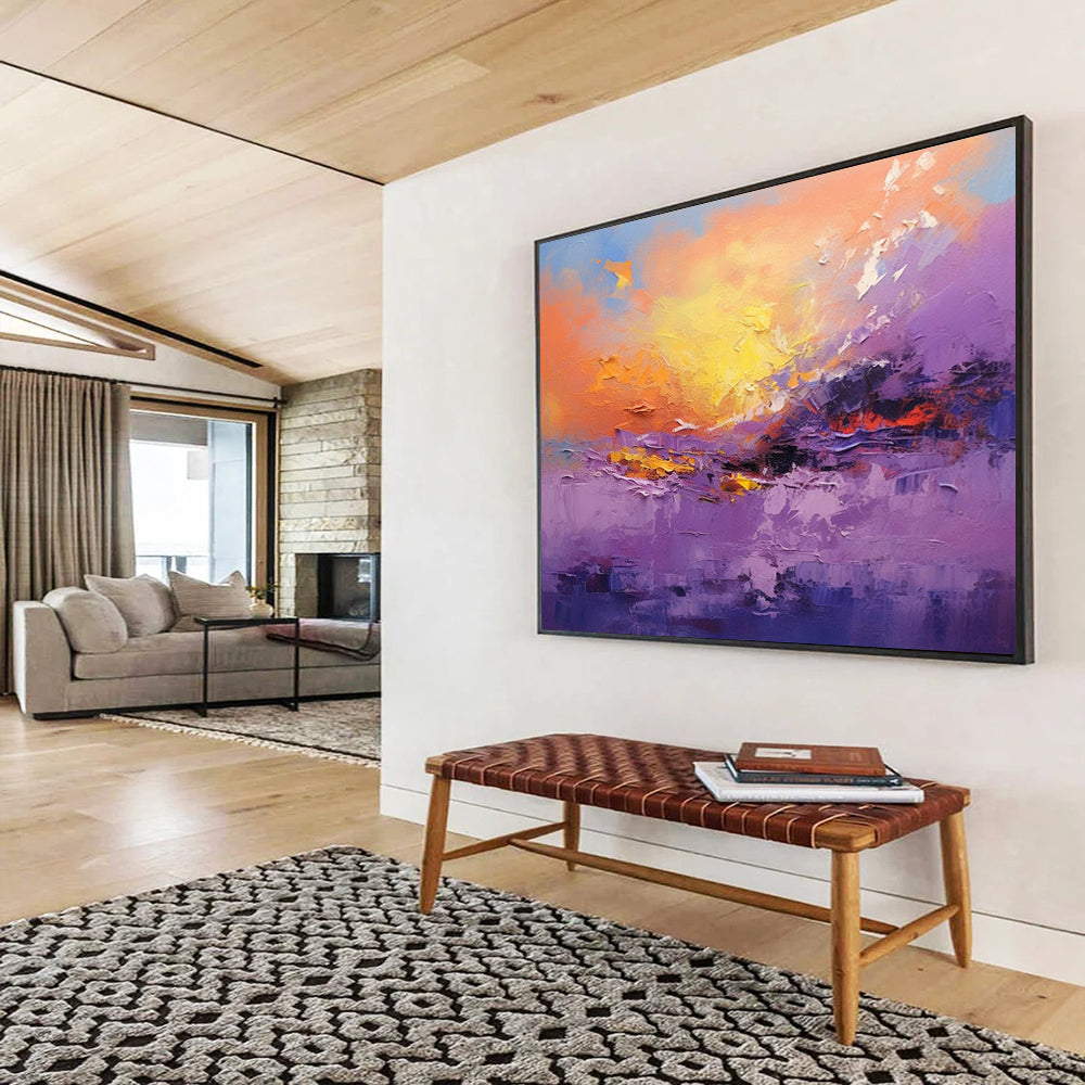 Purple & Orange Sunset Abstract - Dreamy Bedroom Escape DLZ084