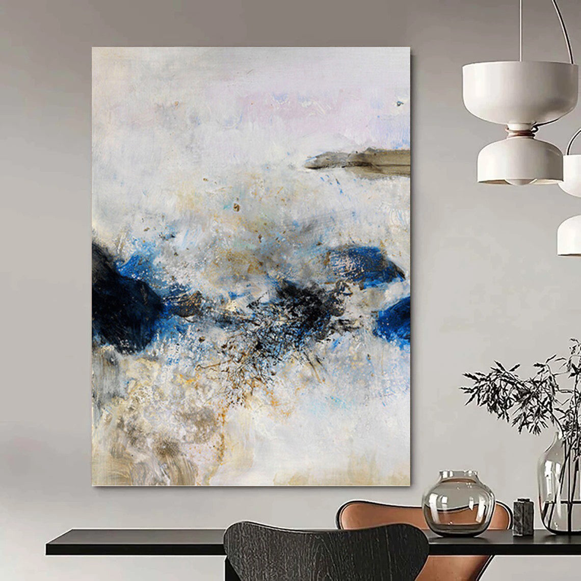 Immense - Proportioned Vertical Hand - Painted Custom Textured Abstract Masterpiece, Ideal for Living Room and Bar DKH1521