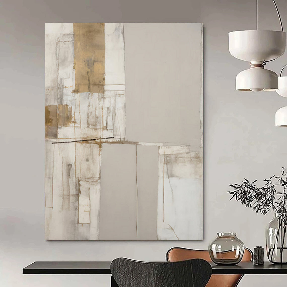 Enticing Hand - Painted Textured Abstract for Hallway & Bedroom DKH1318