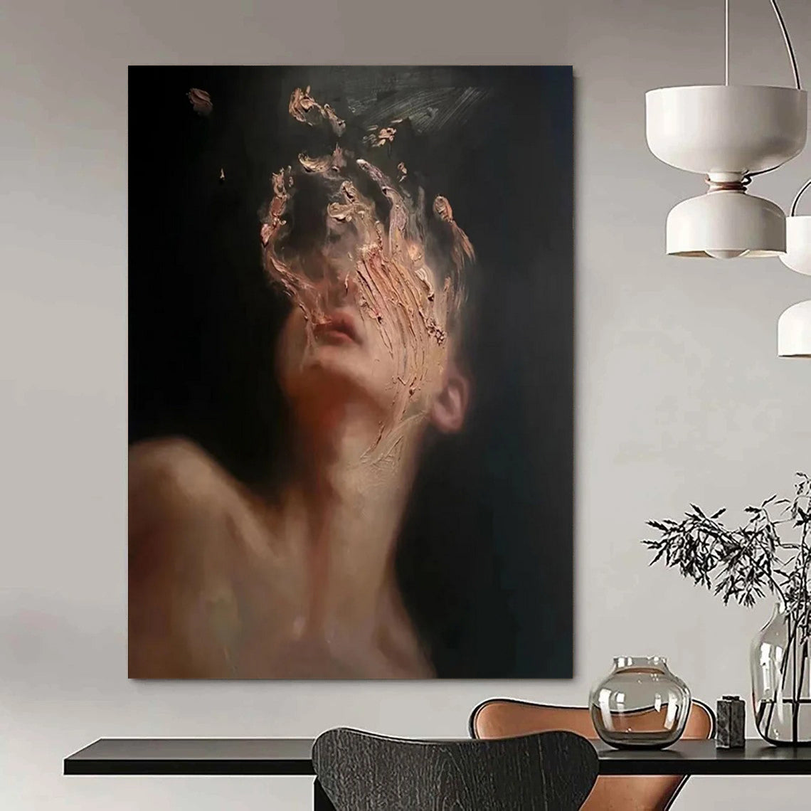 Custom Hand-Painted Abstract Art: Textured Styles for Bar & Hotel DTP315