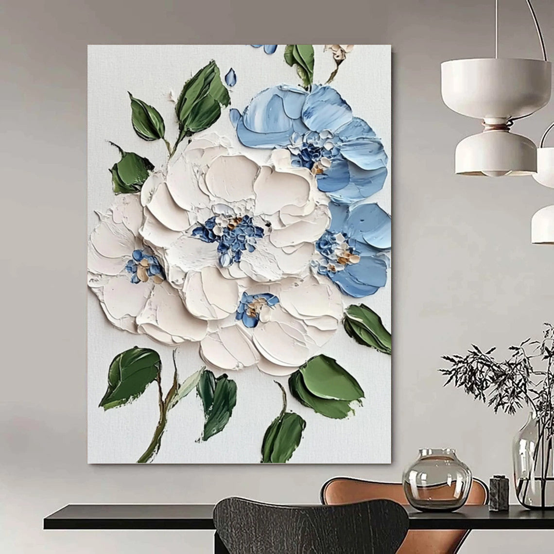 Alluring Hand - Painted Textured Abstract on Canvas for Bedroom & Entryway DKH1387