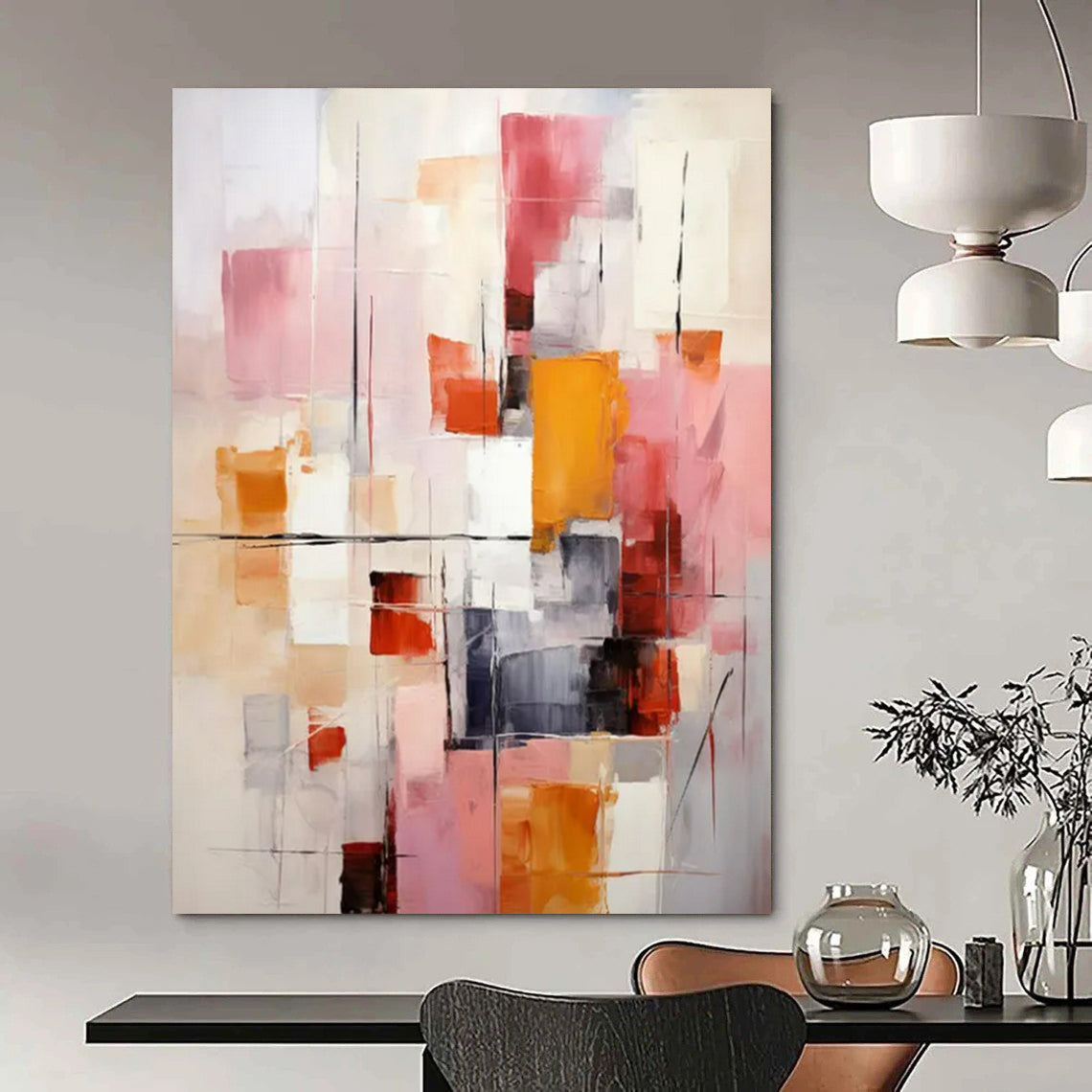 Expansive-Scale Hand-Painted Abstract Wall Art for Bedroom & Dining Room LargeART2278
