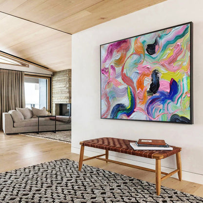 “Vivid Vortex” Grand Abstract Art for Bar & Living Room DKH292