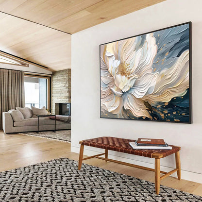 Immense Textured Hand - Painted Abstract Artwork for Artistic Focal Points DKH703