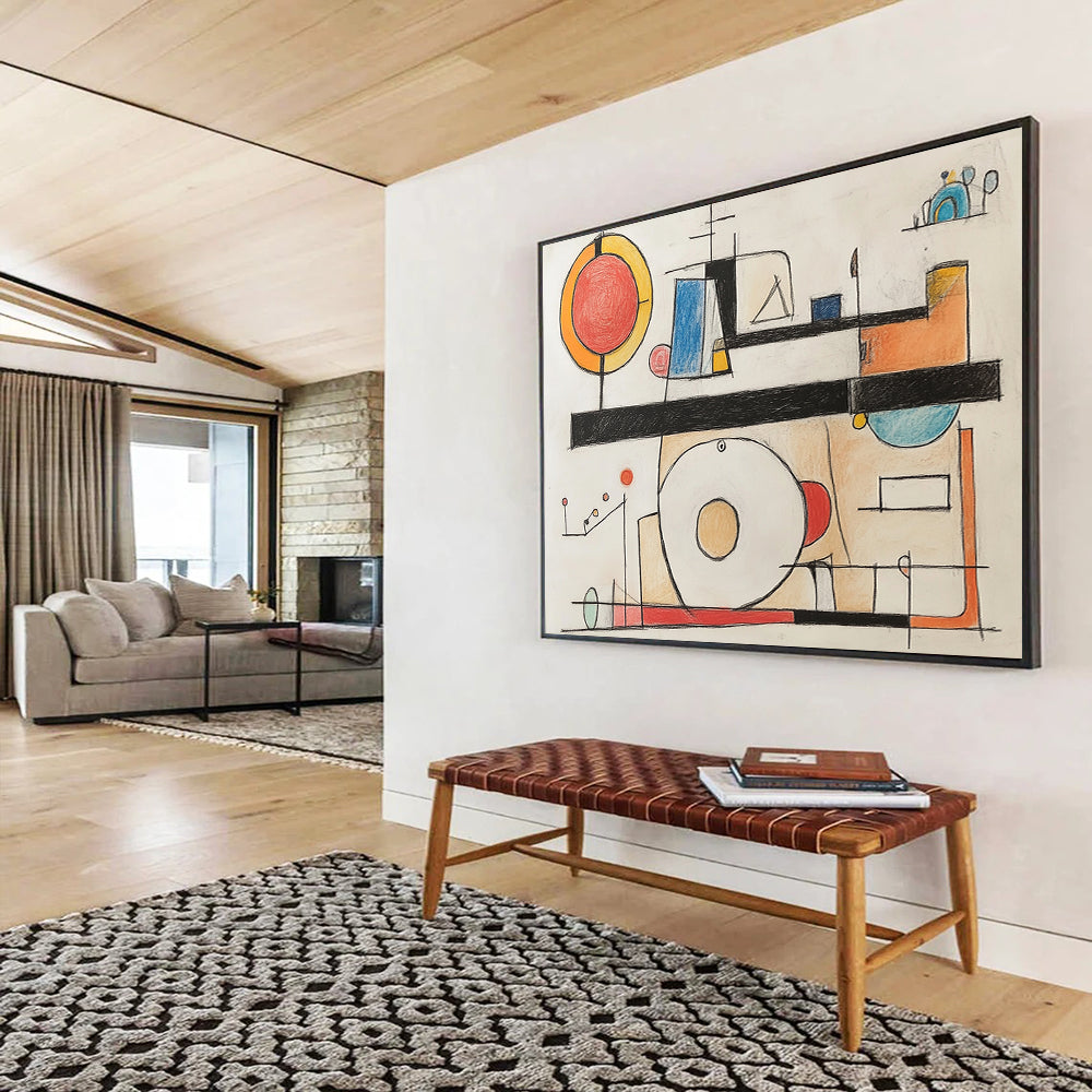 “Colorful Geometric Drawing” - Modernist Sketch HB0535