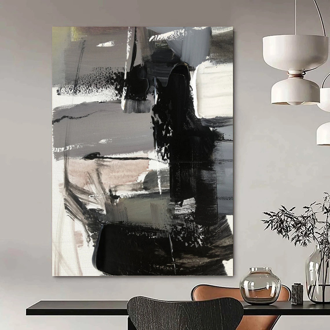 Inspiringly Grand Hand - Painted Textured Abstract Mural for School Auditorium & Gymnasium DKH1263