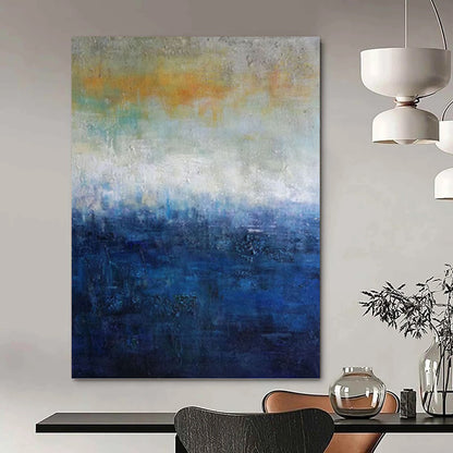 Lofty Vertical Hand - Painted Custom Abstract Symphony (with Rich Textures) for Office and Entryway DKH1559