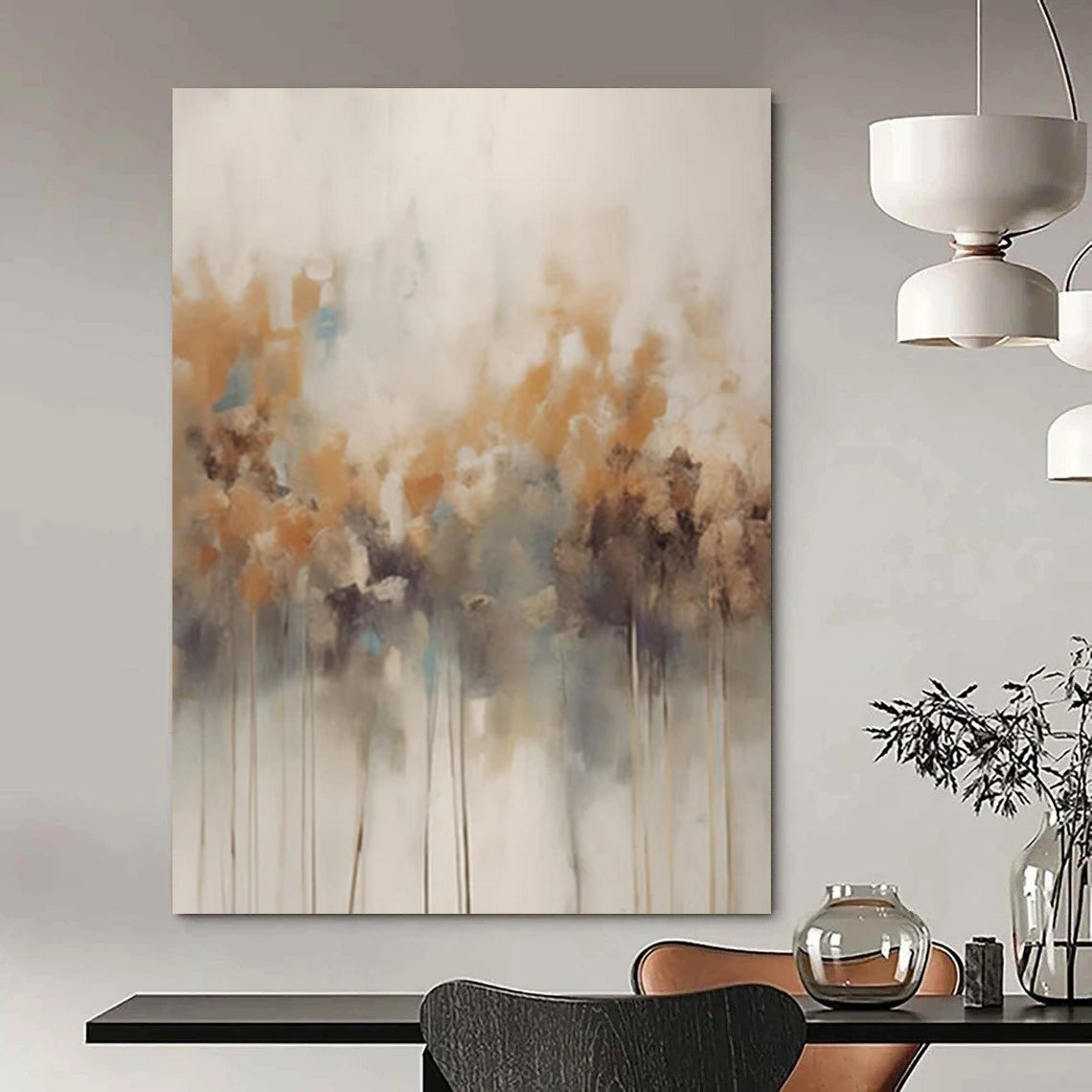 Cloud Wisp: Giant Hand - Painted Custom Abstract Canvas for Dining Room and Hallway DTP117