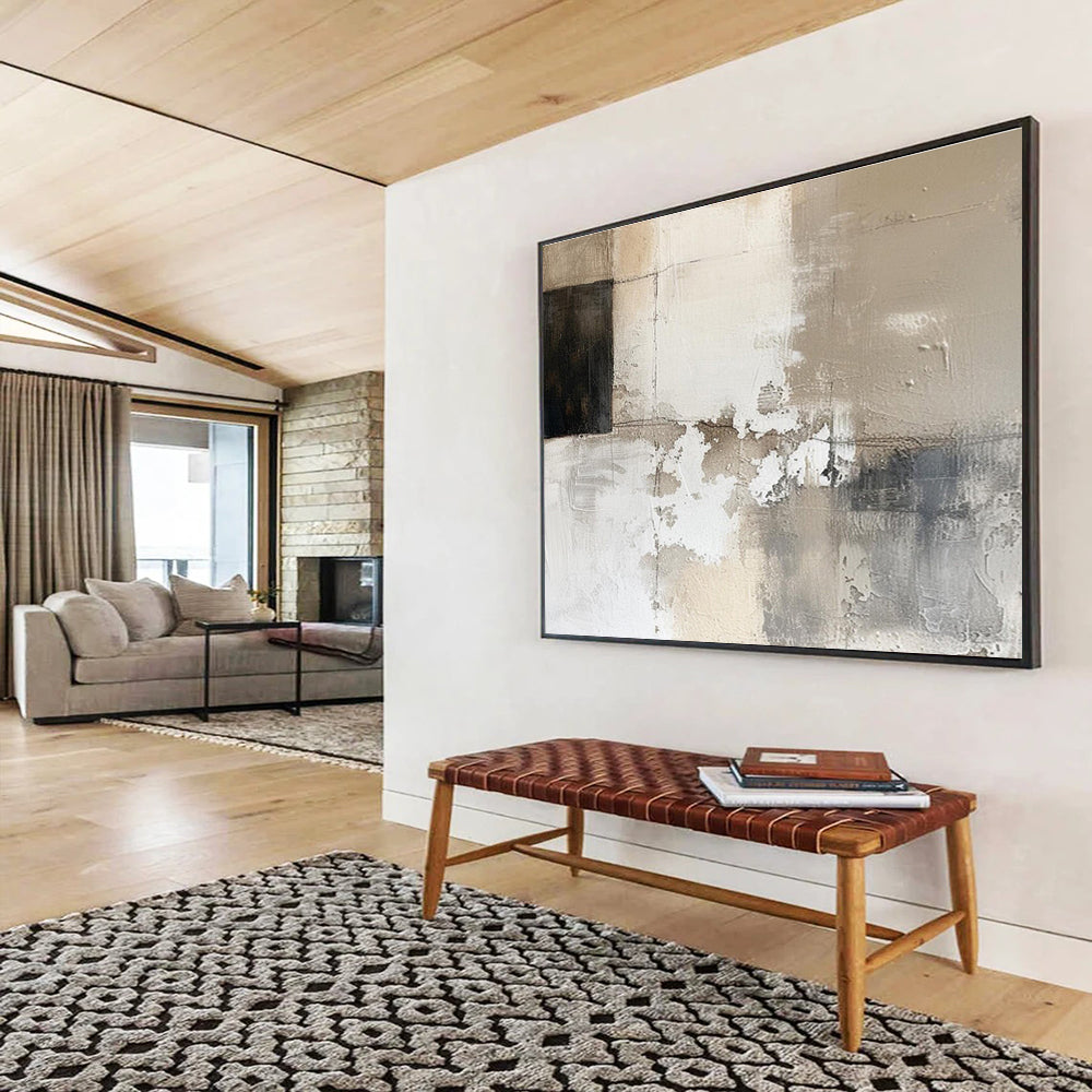 Large - Sized Textured Abstract Canvas for Bedroom & Hallway DKH504