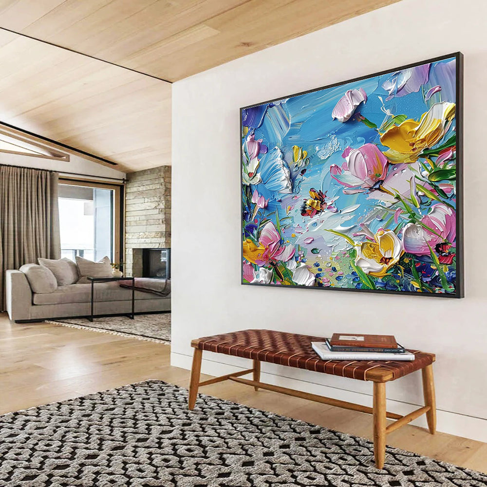 Aesthetically Pleasing Original Massive Textured Handmade Abstract Canvas for Interior Makeovers DKH834