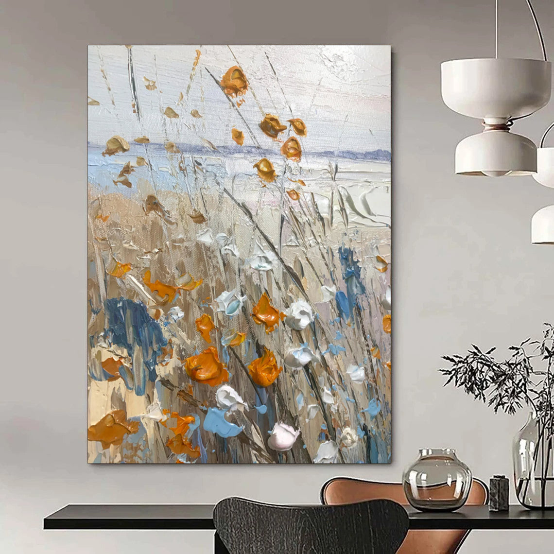 Hand-Painted Custom Abstract Canvas for Bedroom & Living Room LargeART1839