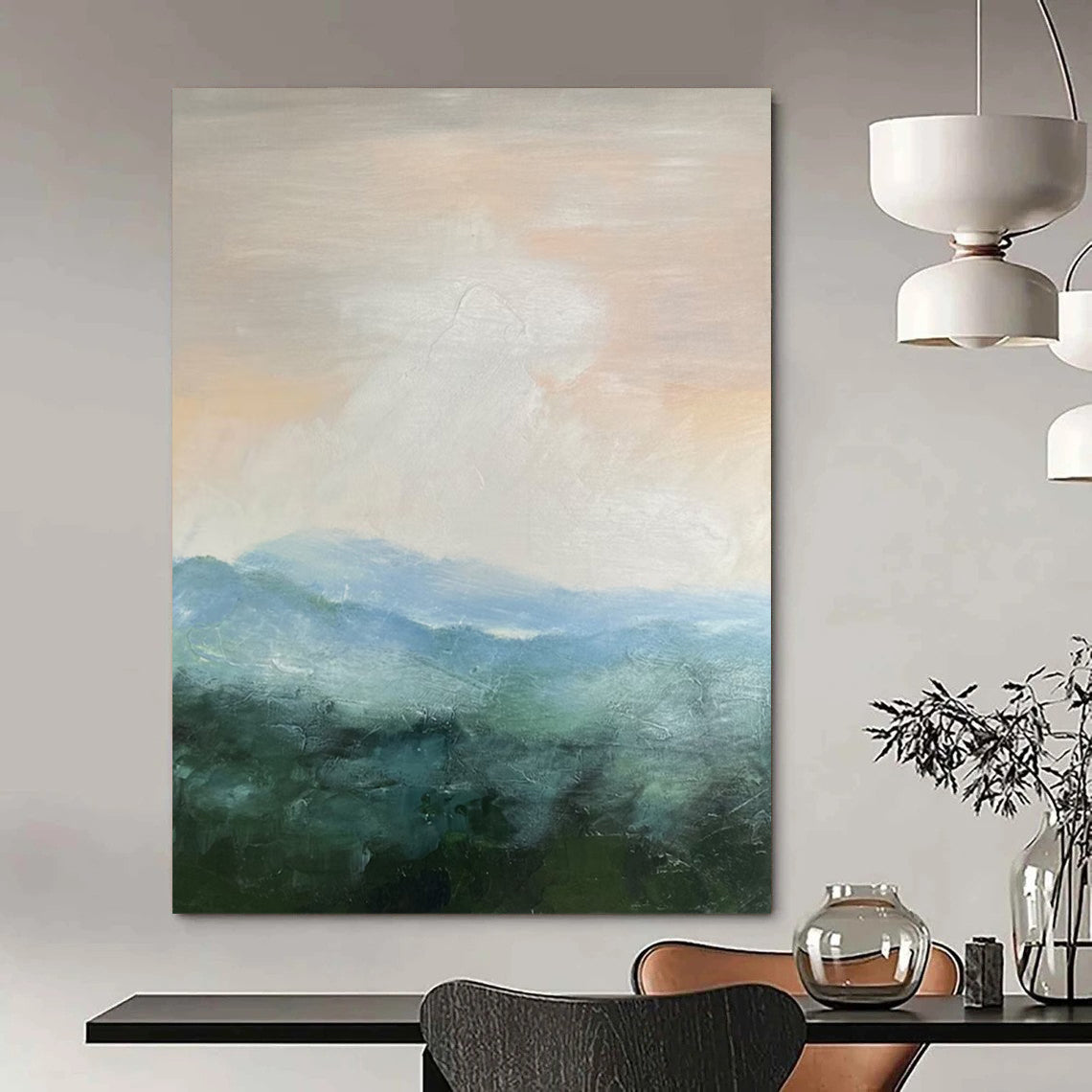 Extended Hand - Painted Textured Custom Abstract Painting for Bedroom and Bar DTP010