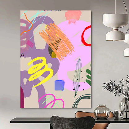 Whimsical & Fantasy Hand-Painted Custom Abstract Painting for Bedroom & Living Room LargeART2008