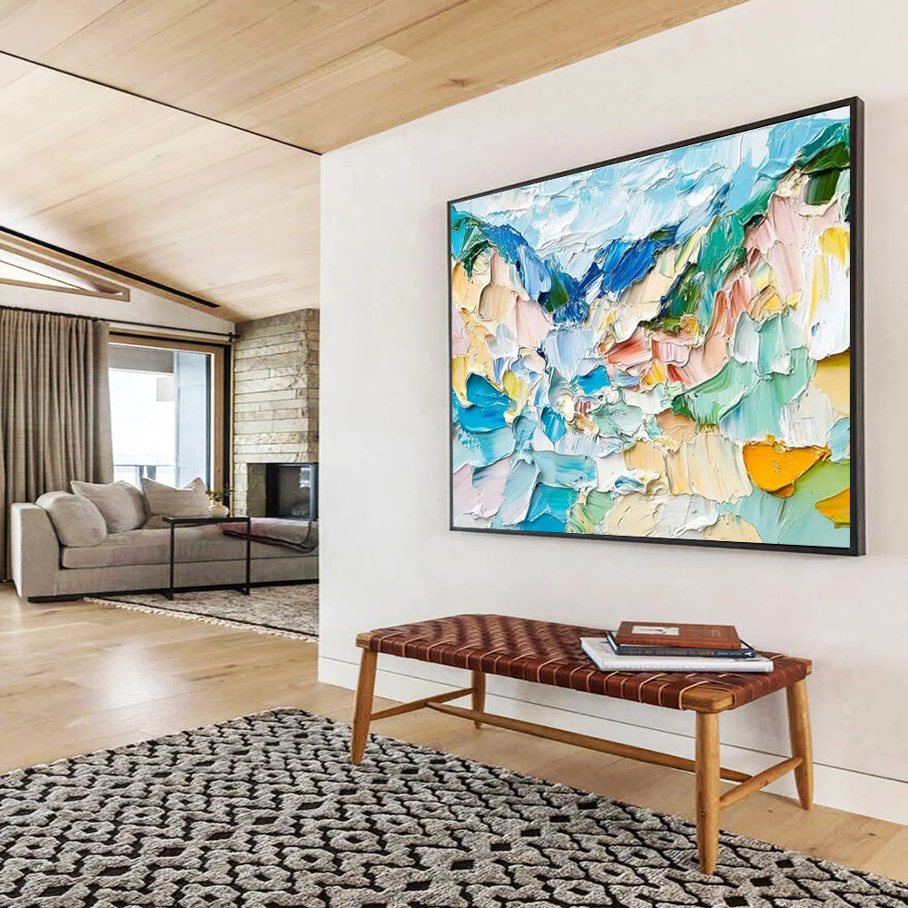 Vast Original Handmade Textured Abstract Wall Mural for Artistic Elevation DKH804