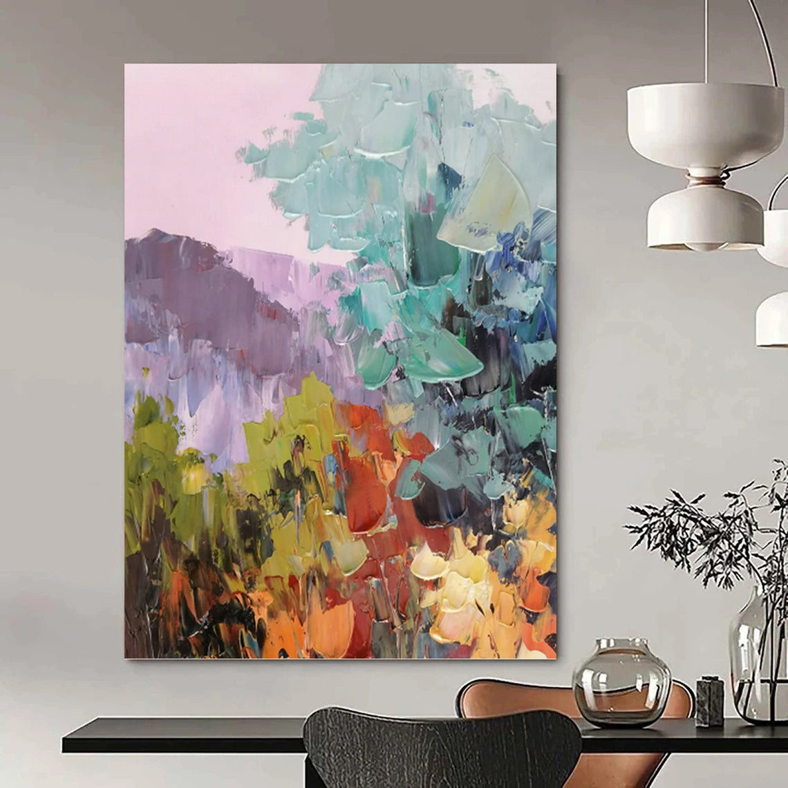 Stylish Hand - Painted Textured Abstract Art for Living Room & Bar DKH1278