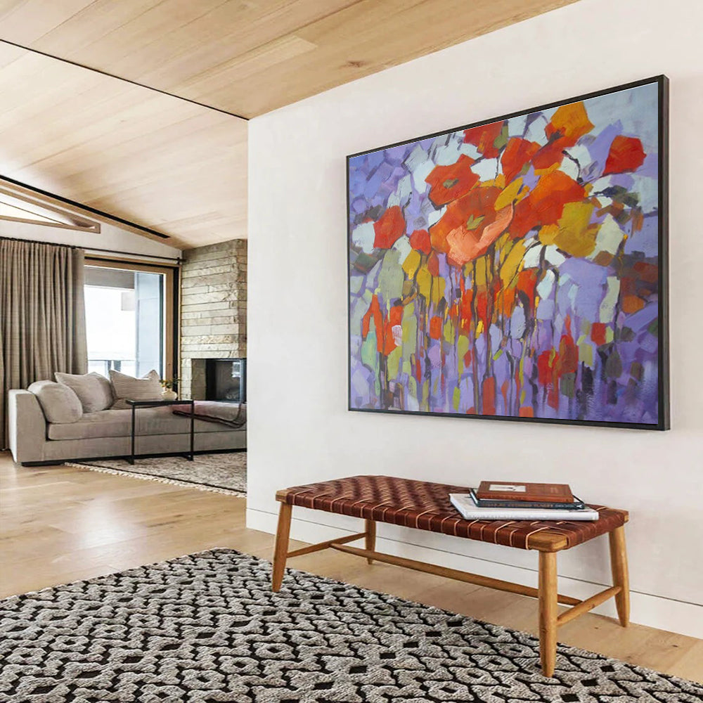 Whimsical Original Hand - Rendered Textured Large Abstract Work for Playful Interiors DKH853