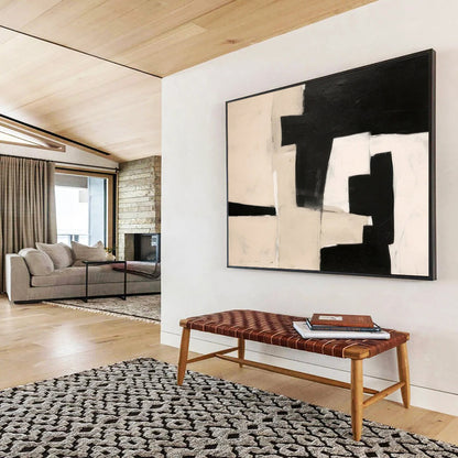 Monochrome Geometric Abstract - Sleek Office Decor DLZ071