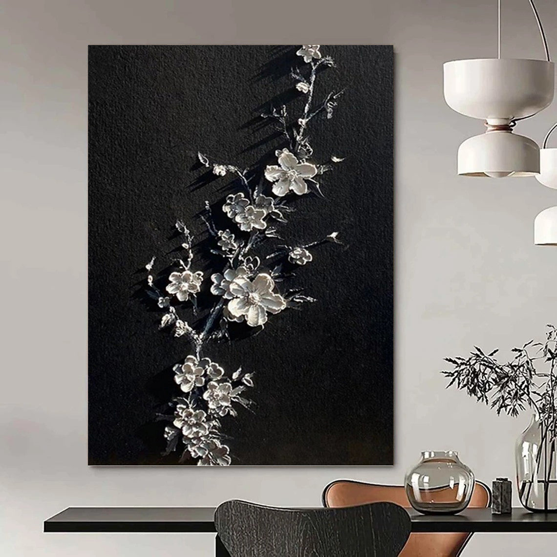 Colossal - Sized Vertical Hand - Painted Custom Abstract Dithyramb (with Expressive Textures), for Living Room and Bar DKH1543