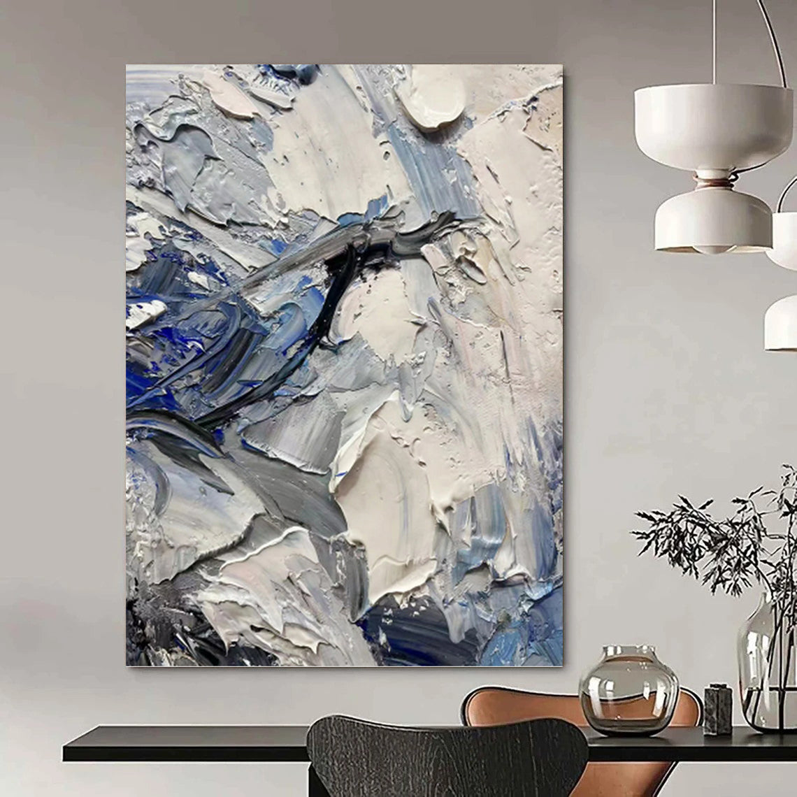 Enchantingly Vast Hand - Painted Textured Abstract Artwork for Aquarium & Marine Exhibit DKH1257