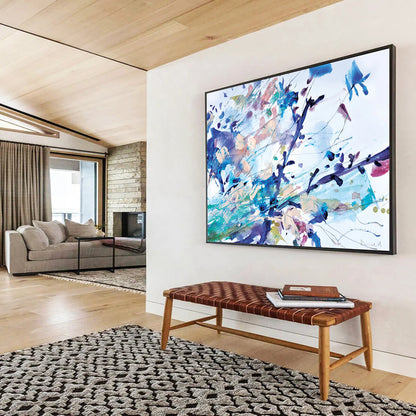 Blue - Colored Floral Abstract: Lighting Up the Artistic Flowers in the Space DLZ147