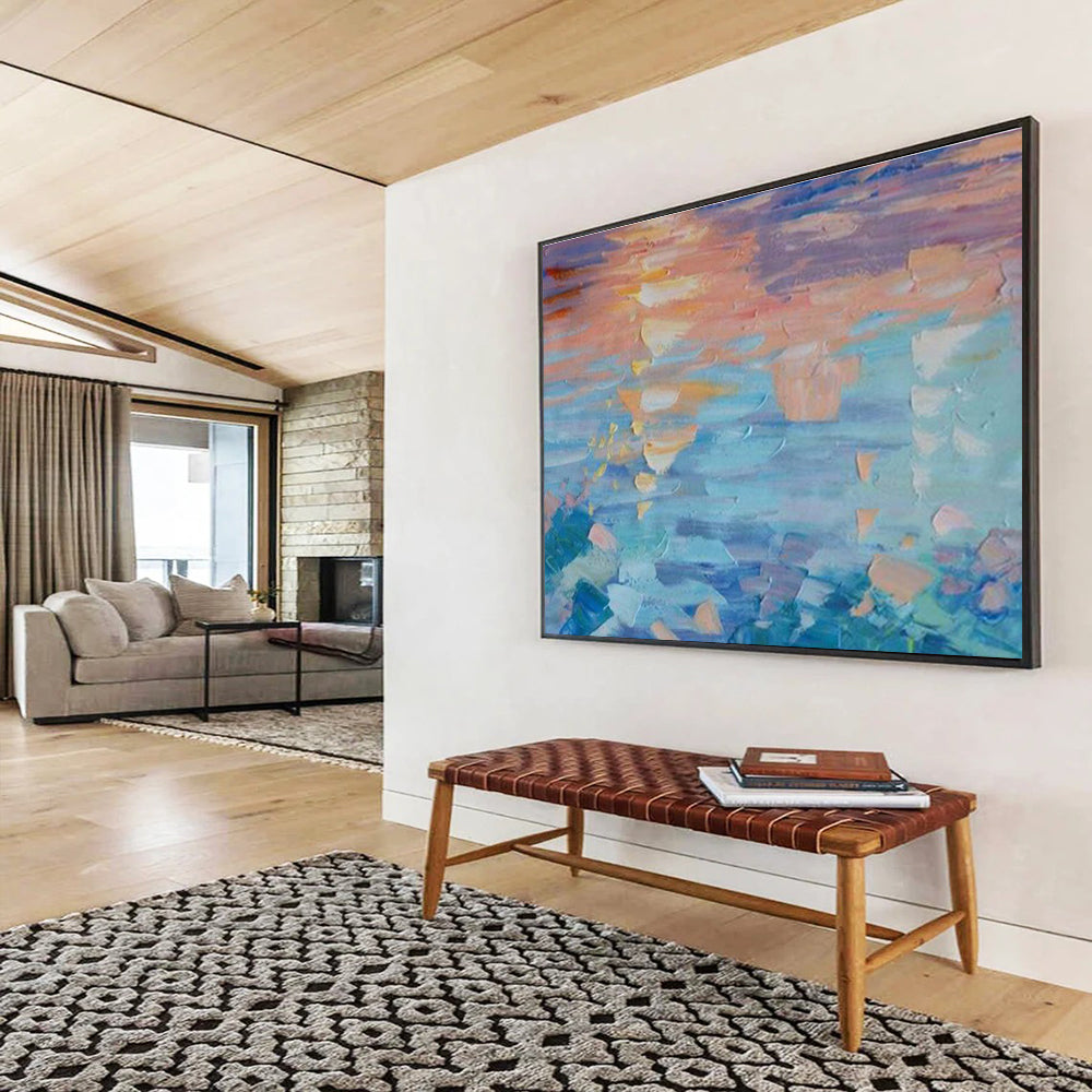 Hand - Painted Textured Large - Scale Abstract Art for Room Enhancement DKH662