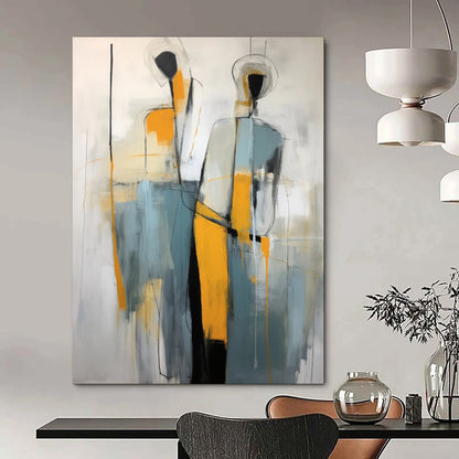 Custom Hand-Painted Abstract Mural for Living Room & Hotel LargeART1880