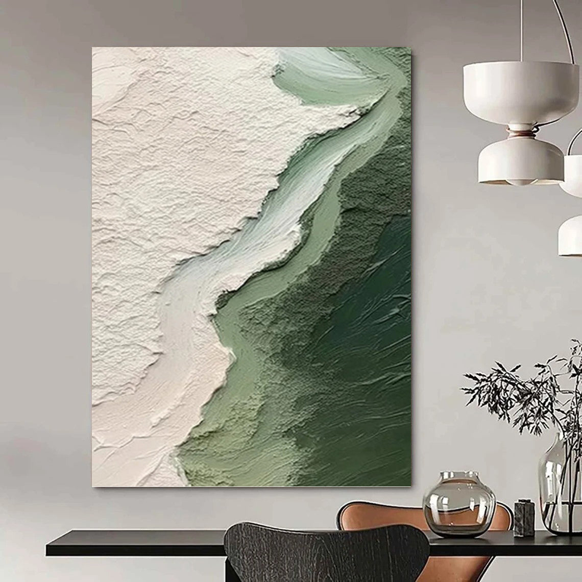 Dynamic Hand - Painted Textured Abstract Painting on Canvas for Bedroom & Office DKH1382