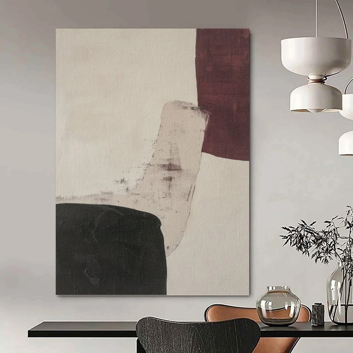 Designer - Inspired Innovation: Hand - Crafted Textured Canvas Abstract for Bedroom & Dining Room DKH1152