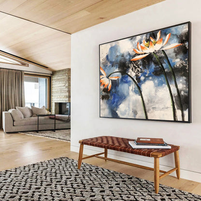 Ethereal Hand - Painted Textured Abstract Canvas for Office & Bar DKH627