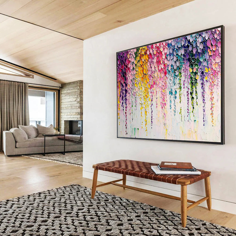 Serene Large Abstract Artwork with Soft Textural Hues for Bedroom & Hallway DKH905