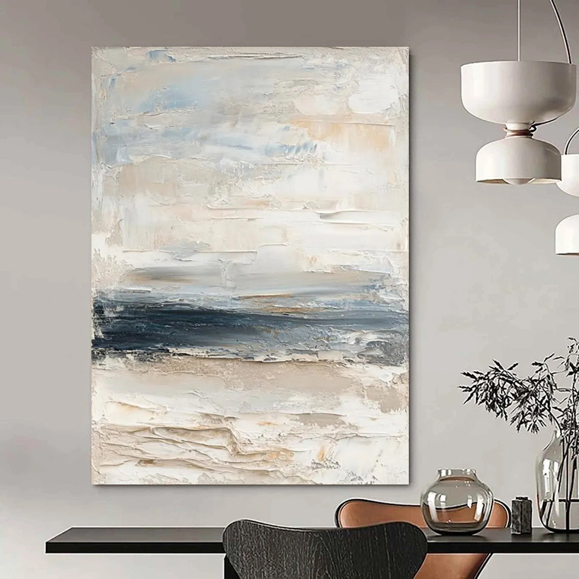 Big-Size Handmade Abstract Artworks: Textured Wonders for Living Room & Office DTP298