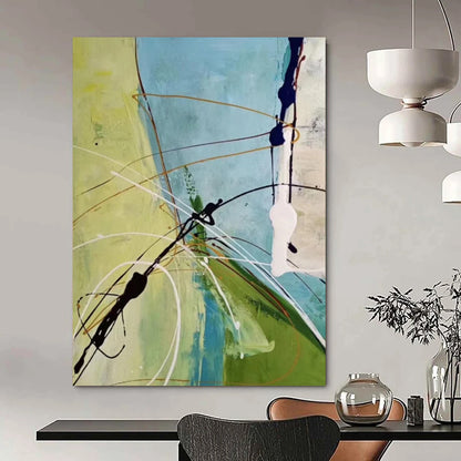 Expansive-Scale Hand-Painted Abstract Wall Art for Dining Room & Living Room LargeART2307