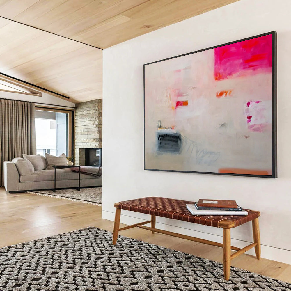 Colossal Hand-Painted Abstract Canvases for Hotel Lobby & Dining Room LargeART1502