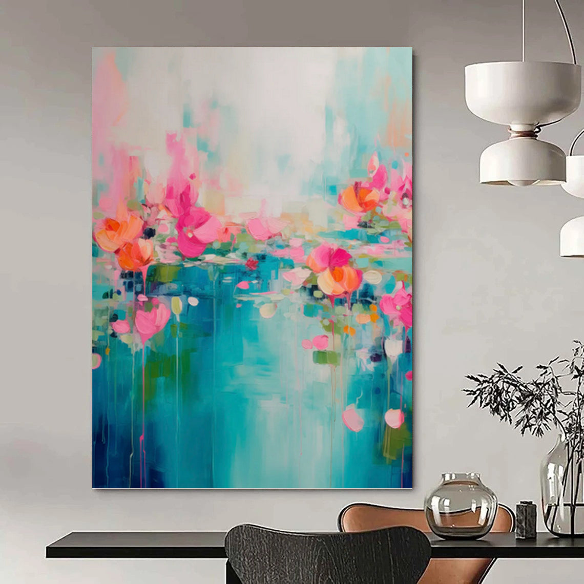 Hand - Crafted Custom Textured Abstract Painting for Living Room & Dining Room DKH0993