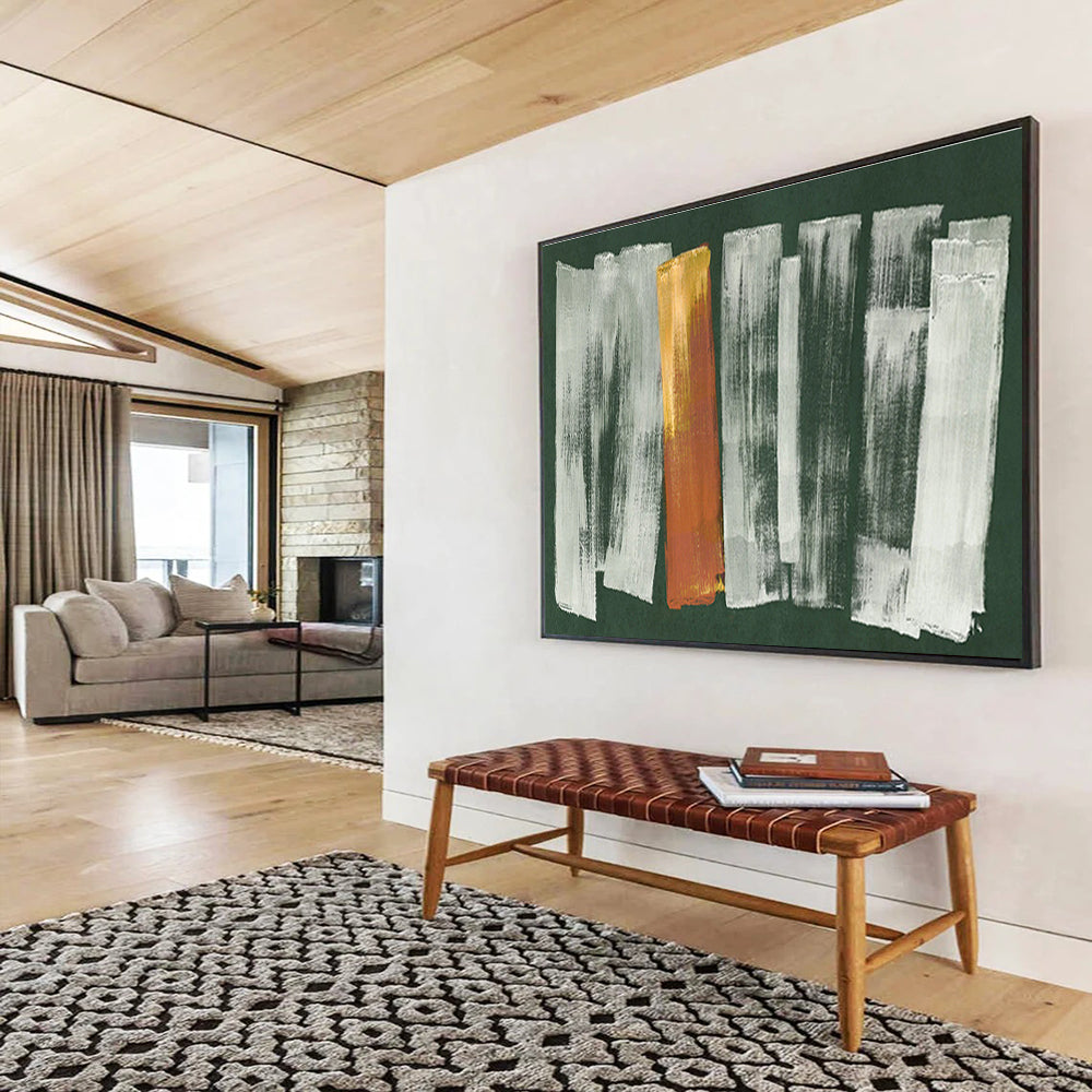 Striking Hand - Painted Textured Abstract Wall Painting for Bedroom & Hallway DKH612