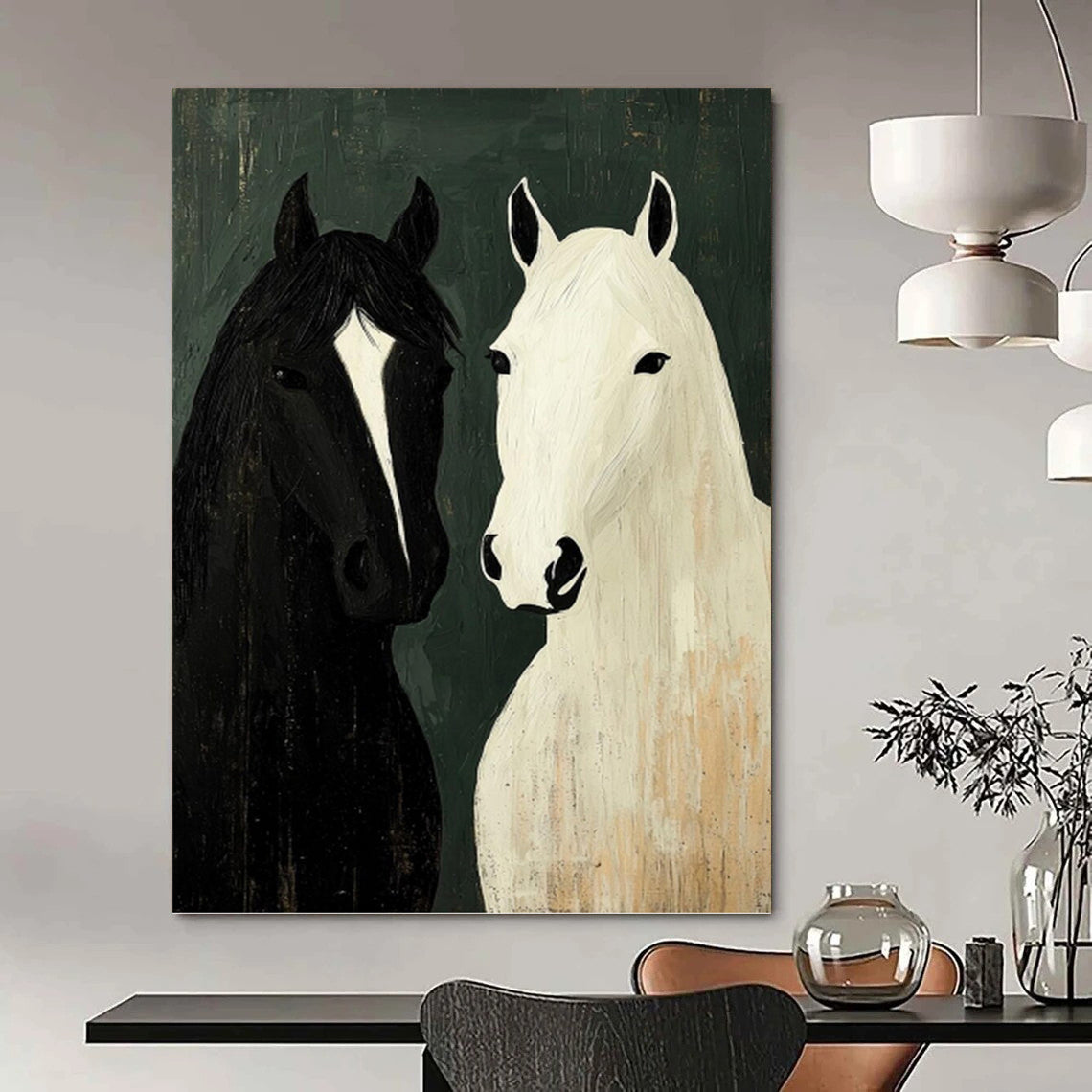 Large - Format Custom Textured Hand - Painted Abstract Mural for Entryway & Hotel Suite DKH1003