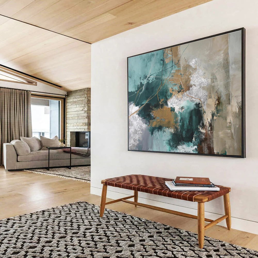 Vast Textured Abstract Mural for Hallway & Living Room DKH513