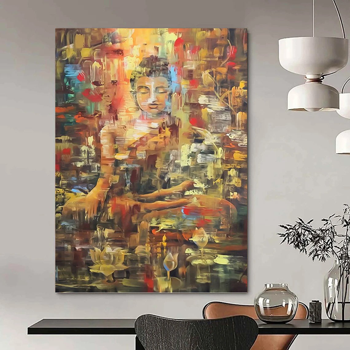 Large Vertical Custom Abstract Hand - Painted Artwork for Living Room and Bar DKH1627