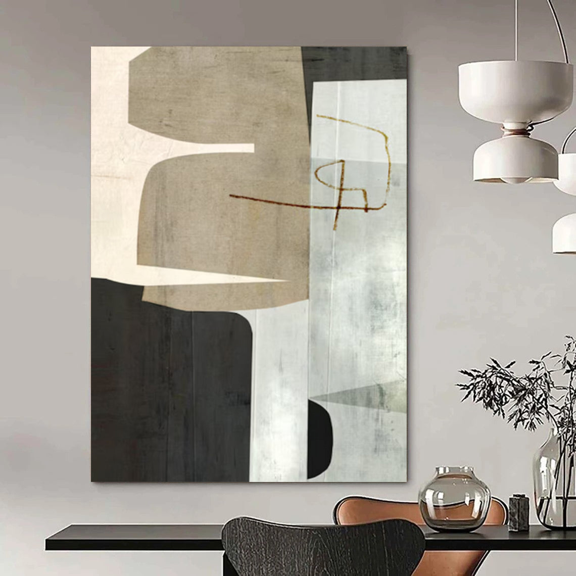 Large-Scale Hand-Painted Custom Abstract Art with Rich Textures DTP158