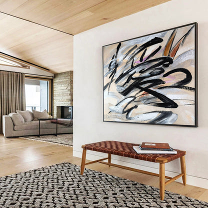 “Sonic Waves” Giant Abstract Wall Decor for Living Room & Hallway DKH289