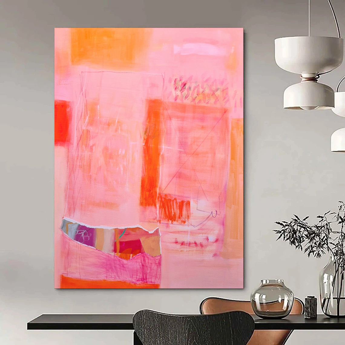 Hand-Painted Personalized Abstract Canvas for Hallway & Living Room LargeART1868