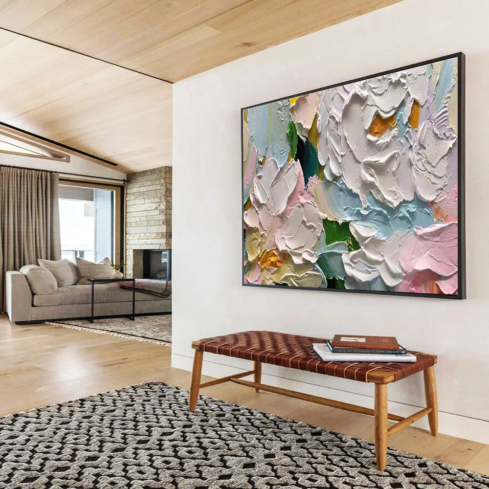 Exclusive Original Hand - Painted Textured Large Abstract Gem for Modern Interiors DKH817