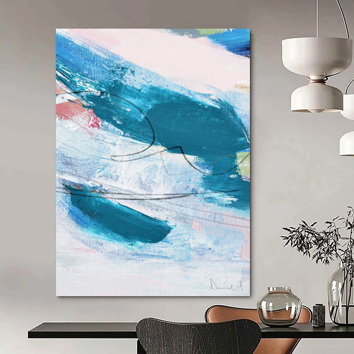 Puckered Textures: Immense - Scale Custom Abstract Creation for Bedroom and Office DTP151