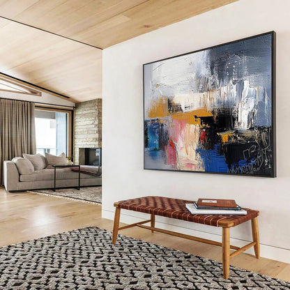 Colorful Abstract Layers "Urban Symphony" Painting On Canvas HB0415