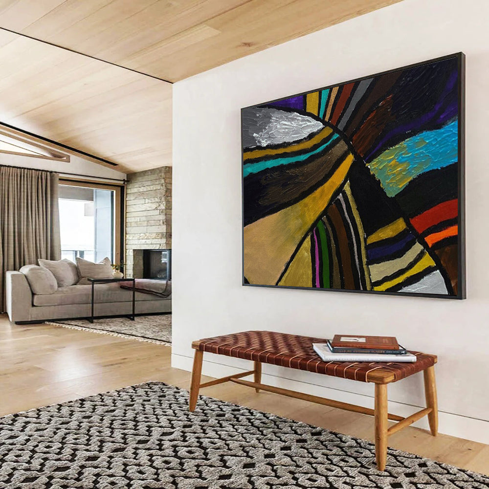 Large Custom - Printed Abstract Art for Conference Room DKH013